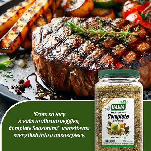 96 oz Badia Complete Seasoning, - All-Purpose Spice Blend of Garlic, Onion, Salt, Pepper, Herbs & Spices - Savory
