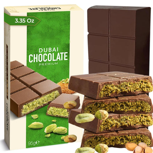Chobella Dubai Chocolate Bar Pistachio 3.35oz (95g), Premium Mini Dubai Chocolate Bar