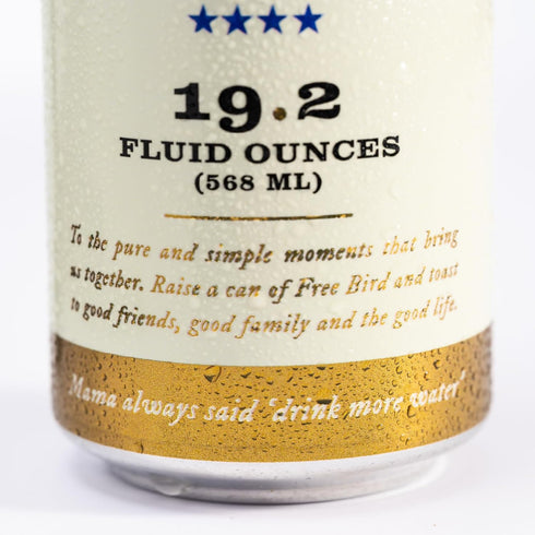 12-Pack (19.2oz Tallboy Free Bird, Sparkling Southern Spring Water, Cans) Unflavored Carbonated Zero Sugar, Crisp