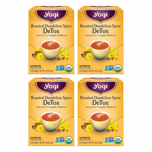 Yogi Tea Roasted Dandelion Spice DeTox - 16 Bags per Pack (4