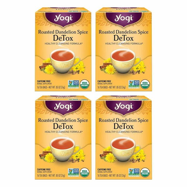 Yogi Tea Roasted Dandelion Spice DeTox - 16 Bags per Pack (4