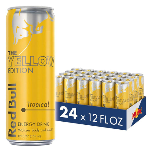 Red Bull Yellow Edition Energy Drink, Tropical, with 114mg Caffeine plus Taurine