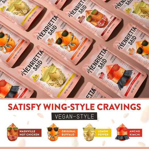 Pack Packed 4 (5-oz) Packs Henrietta Said Wing-Flavored Peanuts - Variety - Truly Good Foods Shelled Snacking Nuts