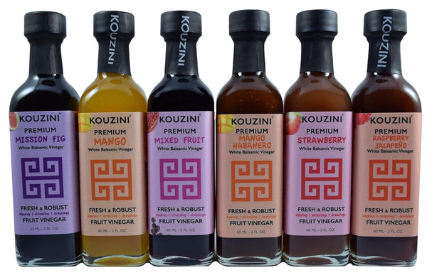 Kouzini Fruit Vinegar Variety 60ml 6 pack. No artificial flavors, no natural
