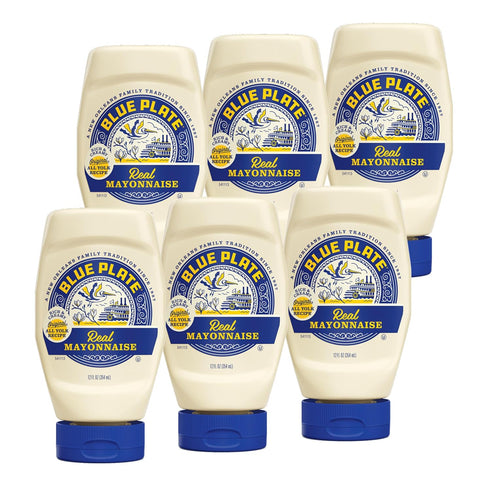 Blue Plate Real Mayonnaise, 12 Fl Oz Squeeze Bottle (Pack of 6)