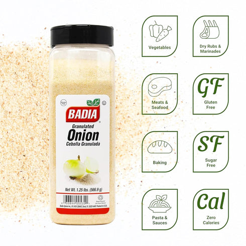 1.25 Badia Granulated Onion Pound Bold Savory Sweet Flavor