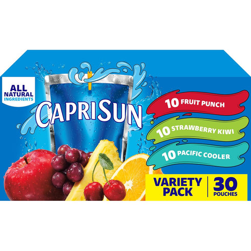 Capri Sun Fruit Punch, Strawberry Kiwi and Pacific Cooler Flavored Juice Drink