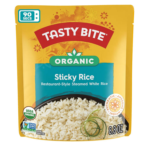8.8 Pack 6, Tasty Bite Organic Sticky Rice, Ounce, of Ready to Eat, Microwavable, Vegan, Gluten-Free