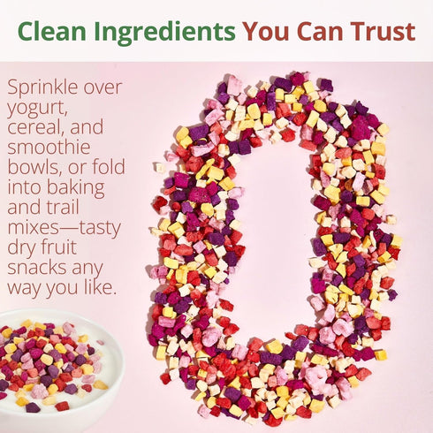 4.23oz(120g) Freeze Dried Mixed Fruit Snacks - Crunchy Dried Fruit Mix with Strawberry, Dragon Fruit, Purple Sweet
