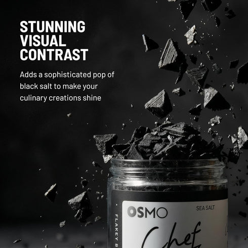 Hand-Packed (2.7oz Pack 1) Osmo Black Flakey Sea Salt By Chef Nick DiGiovanni, Premium Sea Salt with Activated