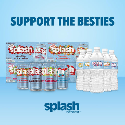 8-Pack, 12 Oz SPLASH REFRESHER Sparkling Water, Rocket Freeze - Fl Cans - Flavored Carbonated Seltzer Water