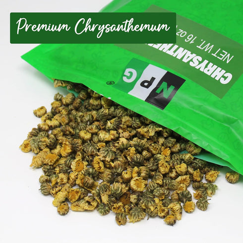16 Oz, NPG Chrysanthemum Bud Tea Premium Dried Chinese Tai Ju Flowers, Juhua Herbal Tea, Caffeine-Free, Non-GMO Loose