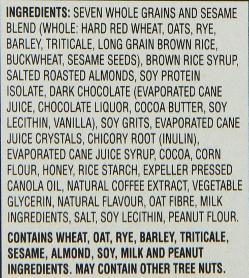 175g/6.17oz., 5ct, Kashi, Chewy Granola, Dark Mocha Almond Snack Bars, {Imported from Canada}