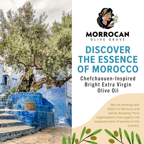 2-Pack, 500 ml MOROCCAN OLIVE GROVE - The Blue Olive Oil, Bright & Fruity Desert Olive Oil Extra Virgin, Versatile