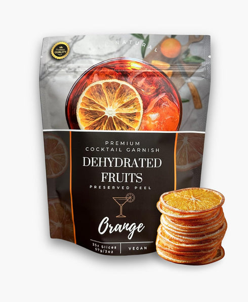 35 Dried Orange Slices - Preserved Peel | Slices | Dehydrated Fruits for Cocktail Garnish & More | Premium Quality | No