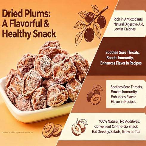 8oz (228g) Preserved Plum - Dried Plums Traditional Chinese Crack Seed Snack | Preserved Fruit with Flavor | Chewy