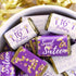 Sweet 16 Birthday Party Mini Chocolate Candy Bar Wrappers - Purple and Gold - 42 Stickers for Sweet Sixteen Favors