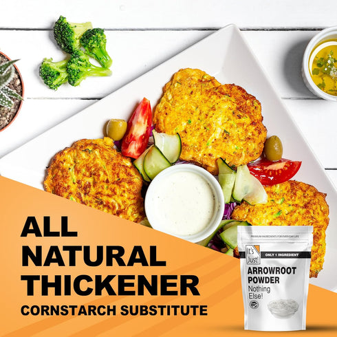 It's Just Arrowroot Powder, 8oz, Natural Thickener, Gluten-Free, Dairy-Free, Non-GMO, Cornstarch Substitute