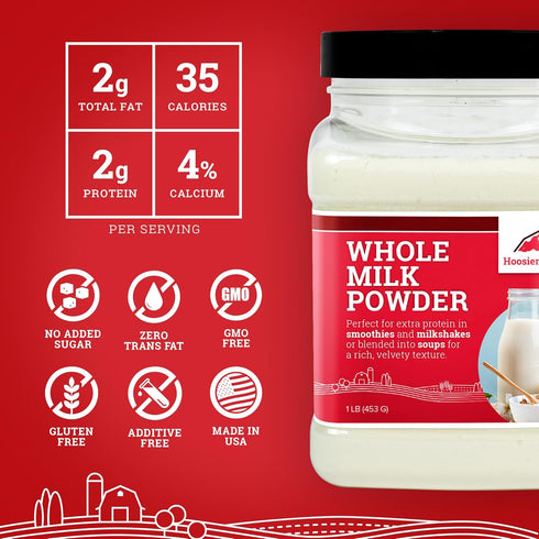 1 (Pack 1) Whole Milk Powder by Hoosier Hill Farm, Pound