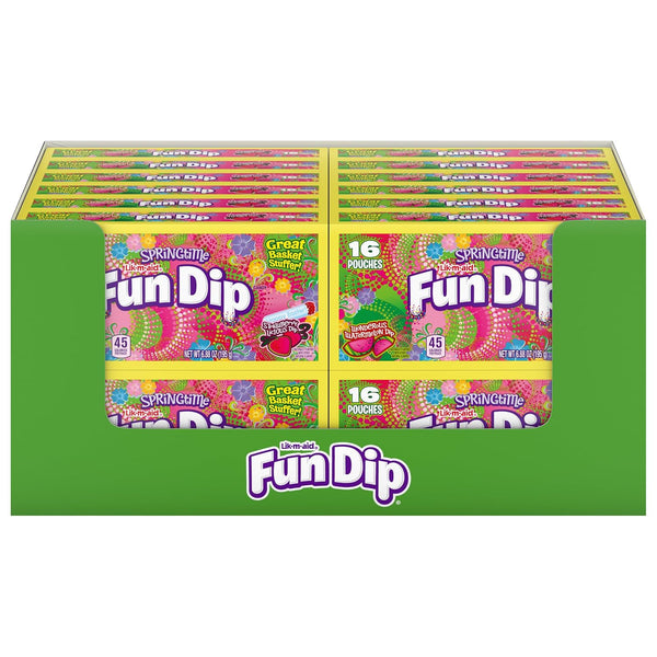LIK-M-AID Fun Dip Easter Candy, Wonderous Watermelon and Strawberry Licious, Easter Candy,