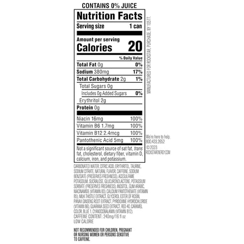 0 16oz (12 Pack) (Packaging Rockstar Pure Zero Energy Drink, Fruit Punch, Sugar, with Caffeine and Taurine, Cans May