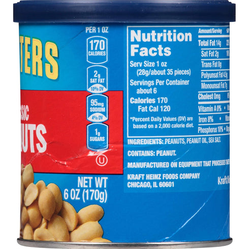 (6 oz Planters Classic Peanuts Canister)