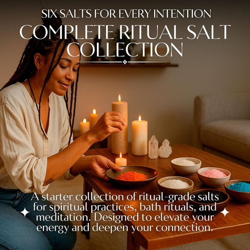 Pack Ritual Salt Starter Collection for Ceremony and Spell Handcrafted Negative Energy Protection Crystals