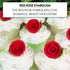 24 Count Global Sugar Art Premium Wedding & Party Edible Rose Cake & Cupcake Sugar Flowers, Red, with Leaves by Chef