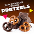 14 Dark Chocolate Covered Pretzels, Salted Pretzels in Mildly Sweet Smooth Dark Chocolate, Ounce Bag