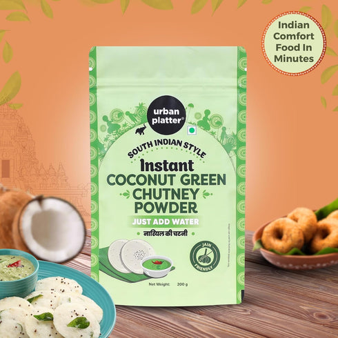 7.05 Oz (200g) Urban Platter Coconut Green Chutney Powder | | Flavorful & Ready to Use | Just Add Water | Traditional