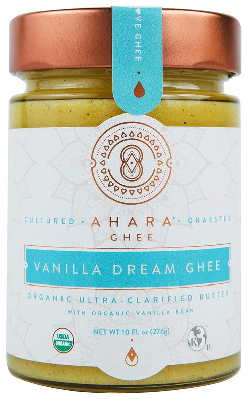 Ahara Rasa Vanilla Dream Ghee Grass-Fed Clarified Butter with Real Vanilla, 10 oz