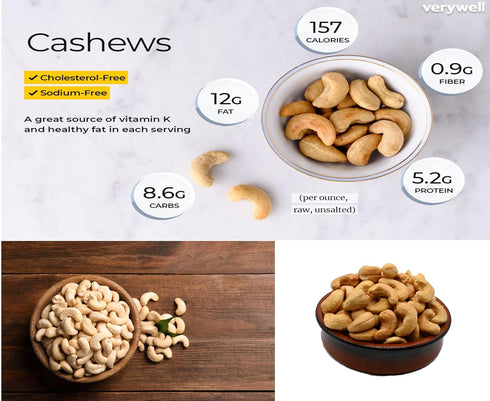 Secret Garden's-whole Unsalted Cashews Roasted Quality Healthy, Vegan Cashew Nut, Party Snacks, Plant-Based Protein
