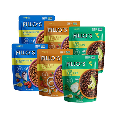 Fillo's Ready to Eat Beans Variety Pack | Black Beans, Lentils, &