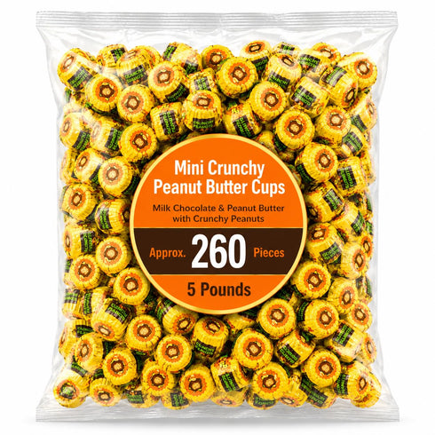 Zenya Tea Shop Crunchy Peanut Butter Cup Candy Miniatures Bulk Bag - 5 lb (Approx.