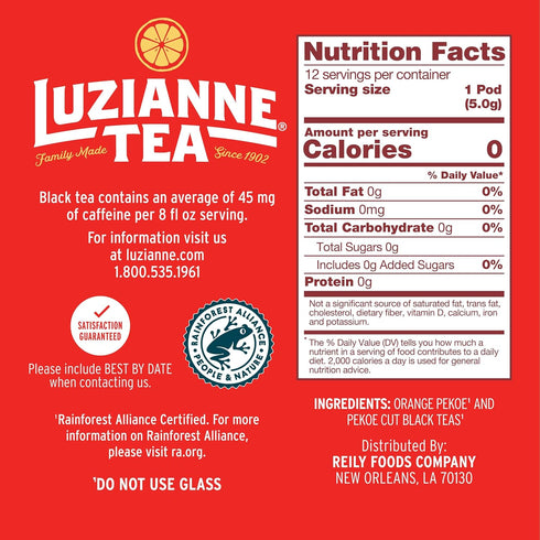 12ct (Pack 6) Luzianne Unsweetened Iced Tea Single Serve Pods, Box