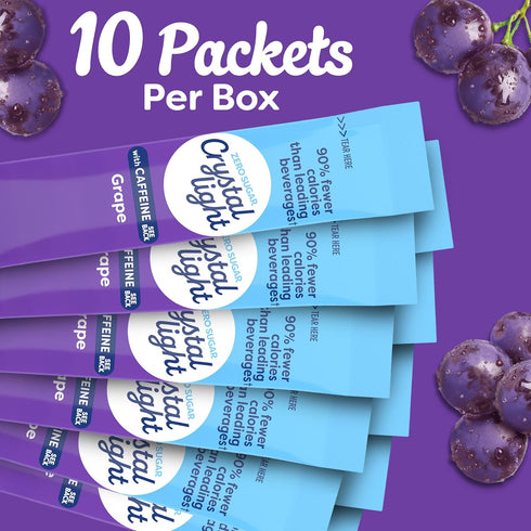 10-Packet (Pack 8) Crystal Light On The Go Energy Grape - Caffeine Energy Releasing, Boxes