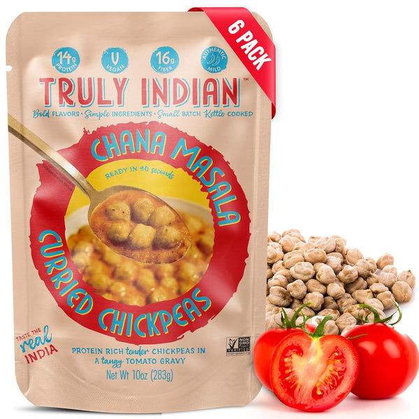 Truly Indian Curried Chickpeas (Chana Masala) 10 Ounce 6-Pack | Authentic Traditional