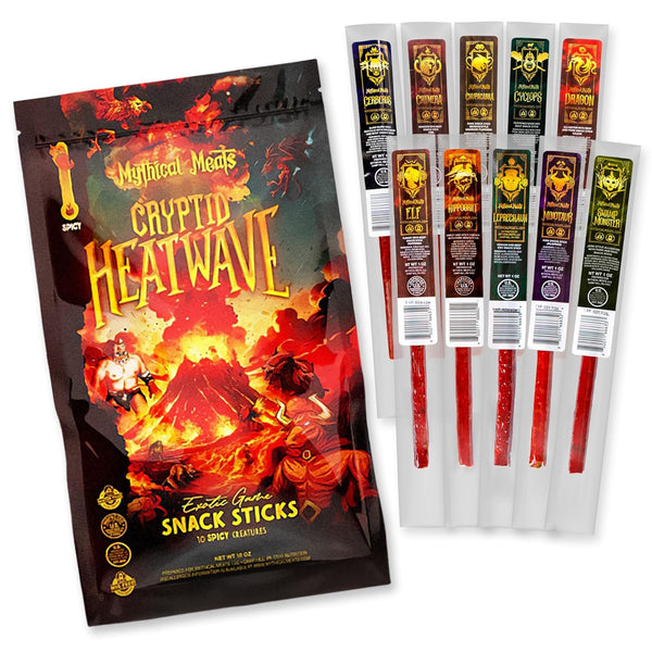 Mythical Meats Cryptid Heatwave Spicy Variety Pack 10 Legendary Exotic Game &