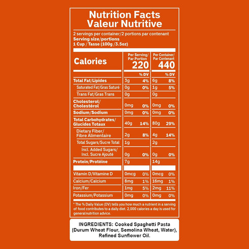 1 100% 7.05 oz (Pack 7) Pasta Zing Spaghetti Pasta Fully Cooked, Ready in Minute, Microwaveable Meal, Made with Italian