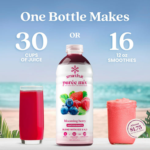 100% 2-Pk, 48oz Smartfruit Blooming Berry + Antioxidants Real Fruit Pure with Strawberries, Blueberries, Raspberries
