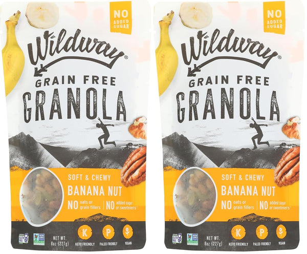 WILDWAY Banana Nut Granola, 8 OZ (Pack of 2)