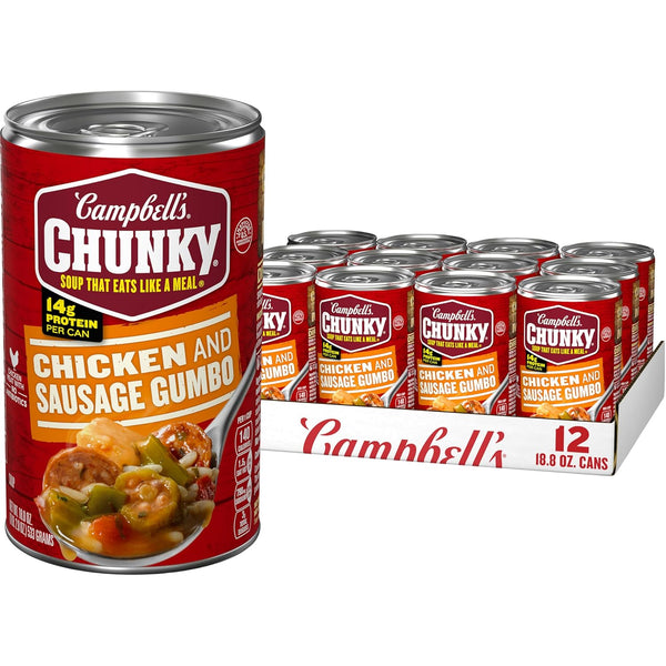 Campbells Chunky Soup, Chicken and Sausage Gumbo, 18.8 oz Can (Case of