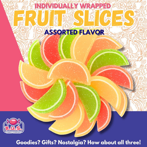 1 Lbs (1 RUS Candy Company Classic Fruit Slices Bulk Bag | Old-Fashioned Jelly | Nostalgic Fruit-Flavored Candy