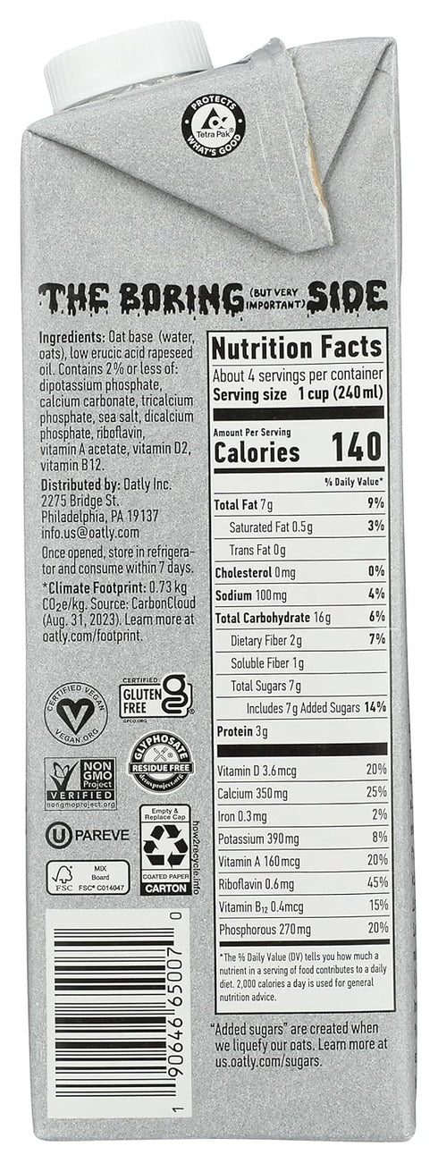 32 Oz Oatly Barista Edition Oatmilk, vegan, Fl