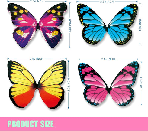Butterfly Cake Toppers 40Pcs Set, GUCUJI Chocolate Mousse Cupcake Decoration (4 Patterns X 10)