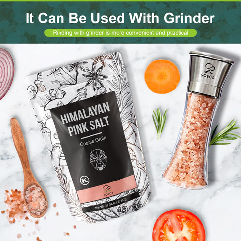 2 (32 Oz), Soeos Himalayan Pink Salt, Coarse Grain, Pound Pink Himalayan Sea Salt, Himalayan Salt Coarse Salt, Pink