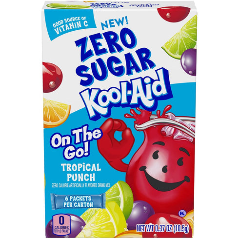 Kool-Aid Sugar-Free Tropical Punch On-The-Go Powdered Drink Mix, 6 Count