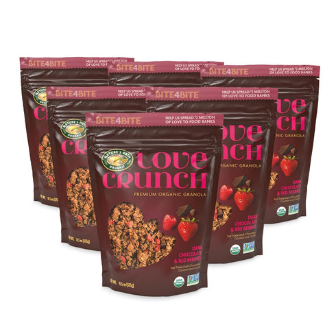 11.5 oz (Pack 6), Love Crunch Organic Dark Chocolate & Red Berries Granola, of Vegan, Non-GMO, Fair Trade, by Nature's