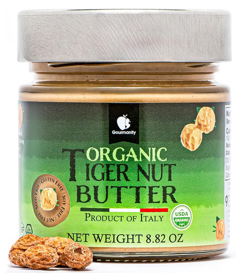 Gourmanity Organic Tigernut Butter, Sweet and Nutty Tasting Nut Free Peanut Butter