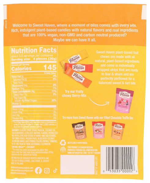 Sweet Haven 4.44 (Pack 6) Plant-Based Candy, Chewy Tropical-Mix, Naturally Flavored, Vegan Friendly, Gluten Free